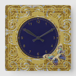 Reloj de pared de mariposa con marco