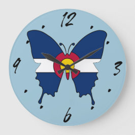 Reloj de pared de mariposa de bandera de Colorado