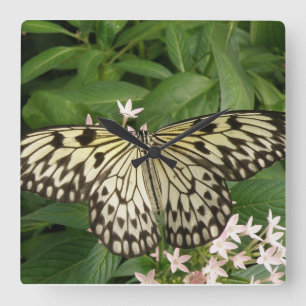 Reloj de pared de mariposa de cometa de papel