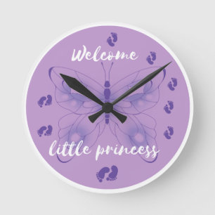 Reloj de pared de mariposa de la pequeña princesa 