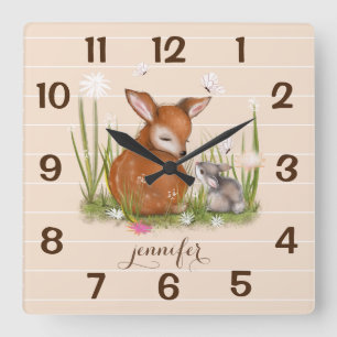 Reloj de pared de mariposa de mariposa Fawn