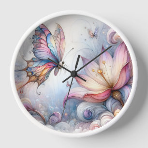 Reloj de pared de mariposa de Serene