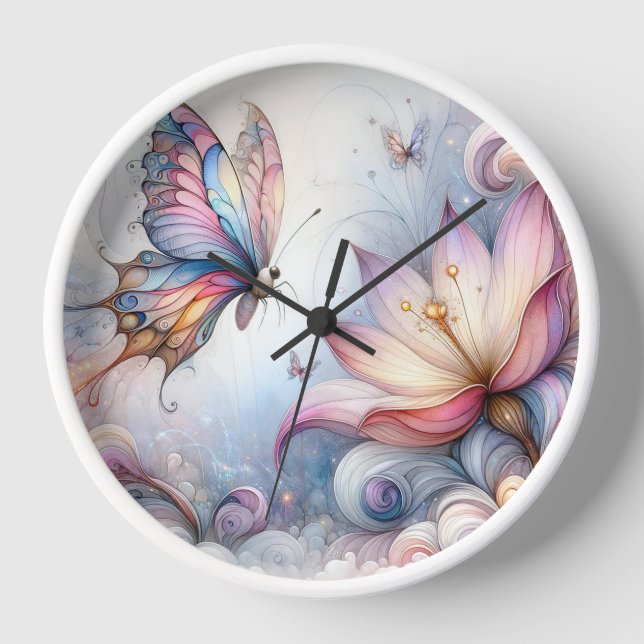 Reloj de pared de mariposa de Serene (Anverso)