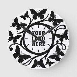 Reloj de pared de mariposa negra de bosque persona