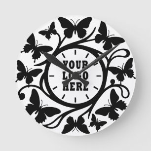 Reloj de pared de mariposa negra de bosque persona