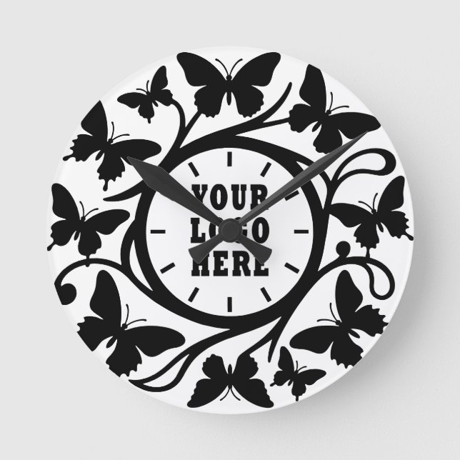 Reloj de pared de mariposa negra de bosque persona (Anverso)