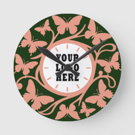 Reloj de pared de mariposa verde bosque personaliz