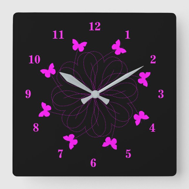 Reloj de pared de mariposas voladoras - Elegir col (Anverso)
