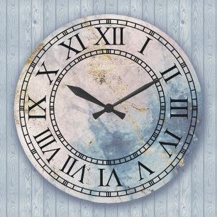 Reloj de pared de mármol clásico con números roman