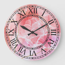 Reloj de pared de mármol con números romanos clási