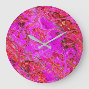 Reloj de pared de mármol magenta