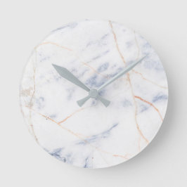 Reloj de pared de mármol moderno gris blanco y oro