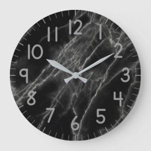 Reloj de pared de mármol negro