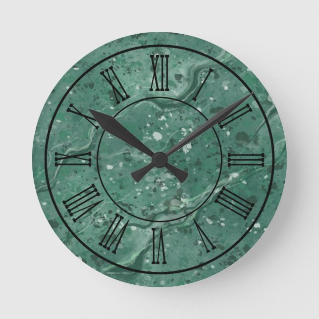 Reloj de pared de mármol verde de estilo clásico (Anverso)