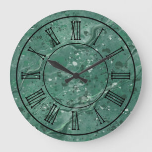 Reloj de pared de mármol verde estilo clásico