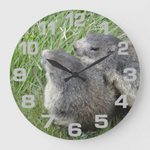 Reloj de pared de marmotas
