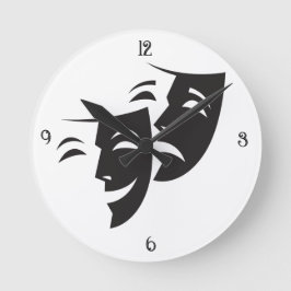 Reloj de pared de máscara de drama de desiner