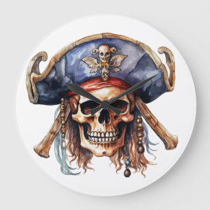 Reloj de pared de mascota pirata