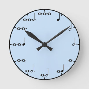 Reloj de pared de matemáticas musicales azul