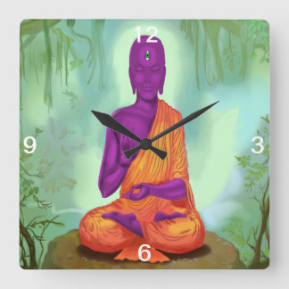 Reloj de pared de mediación de Alien Buddha