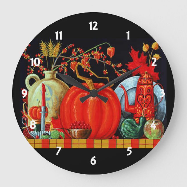 Reloj de pared de mesa festivo de otoño (Anverso)