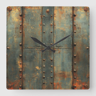 Reloj de pared de metal industrial