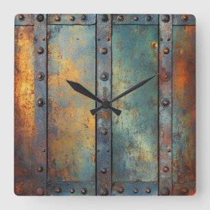 Reloj de pared de metal industrial