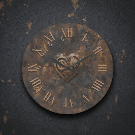 Reloj de pared de metal rústico steampunk