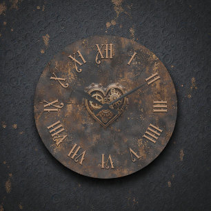 Reloj de pared de metal rústico steampunk