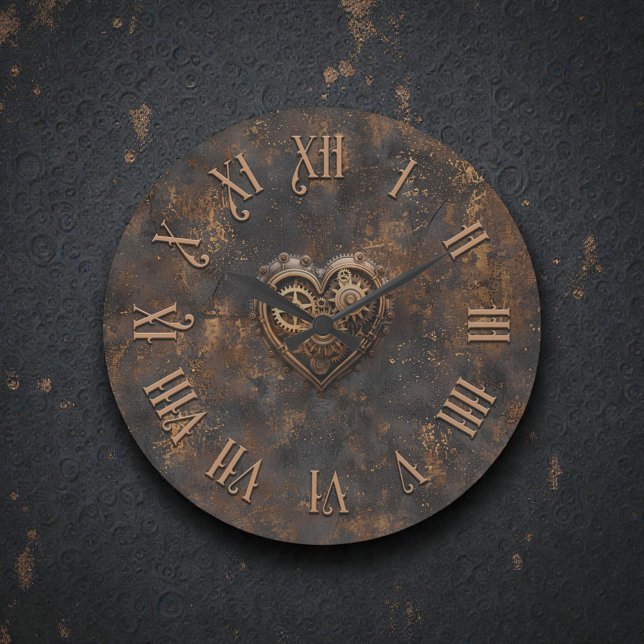 Reloj de pared de metal rústico steampunk (Subido por el creador)