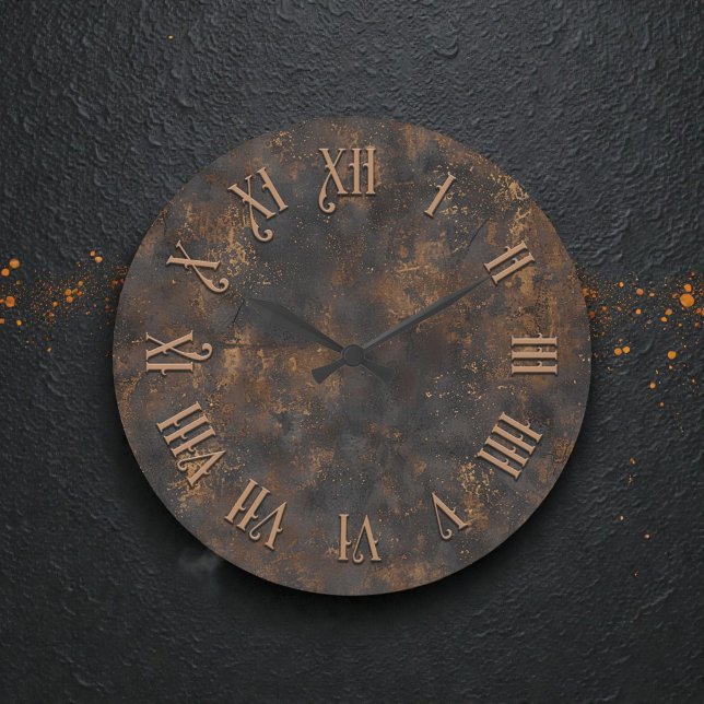 Reloj de pared de metal rústico Steampunk (Subido por el creador)