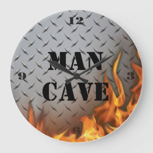 Reloj de pared de metal y fuego de placa de diaman
