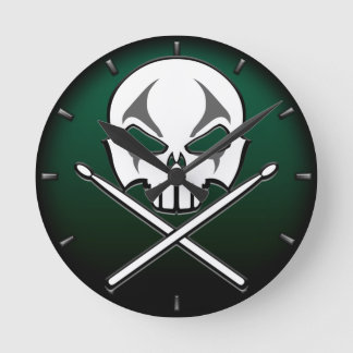 Reloj de pared de metales pesados del batería del