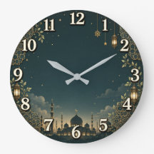 Reloj de pared de mezquita islámica | Noche de Ram