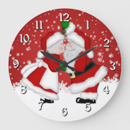 Reloj de pared de Mistletoe Santa Navidades