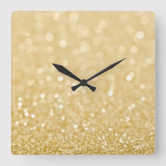 Reloj de pared de moda del purpurina del oro