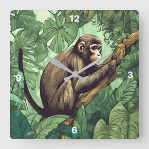 Reloj de pared de mono