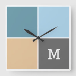 Reloj de pared de monograma de personalizado de mo