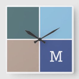 Reloj de pared de monograma de personalizado de mo