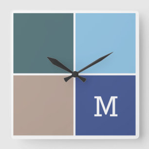 Reloj de pared de monograma de personalizado de mo