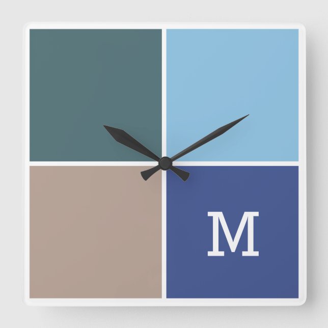 Reloj de pared de monograma de personalizado de mo (Anverso)
