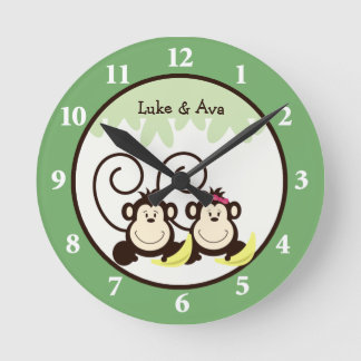 Reloj de pared de monos tontos - Mono de niño y Ch