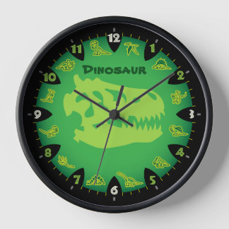 Reloj de pared de Monstruo de Dinosaurio Verde