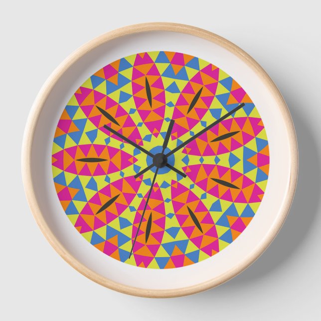 Reloj de pared de mosaico de flores (Anverso)