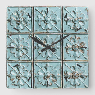 Reloj de pared de mosaico del techo antiguo