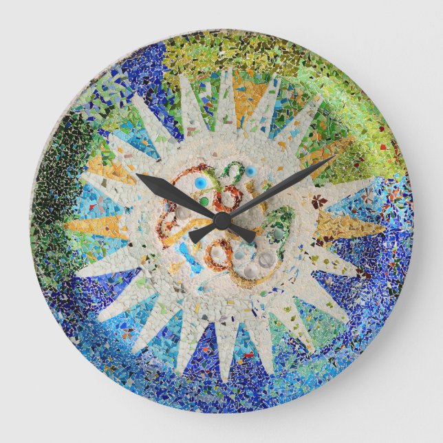 Reloj de pared de mosaicos de la Guell Park (Anverso)