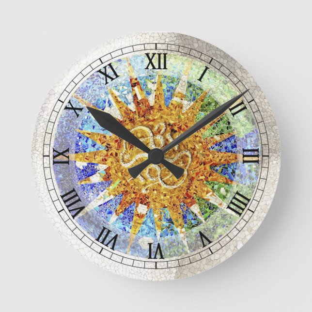 Reloj de pared de mosaicos de la Guell Park (Anverso)