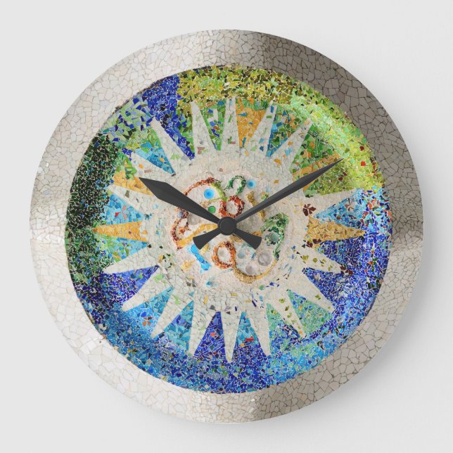 Reloj de pared de mosaicos de la Guell Park (Anverso)