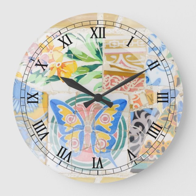 Reloj de pared de mosaicos de la Guell Park (Anverso)