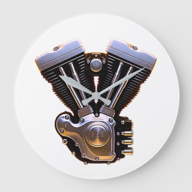 Reloj de pared de motor de motocicleta (Anverso)